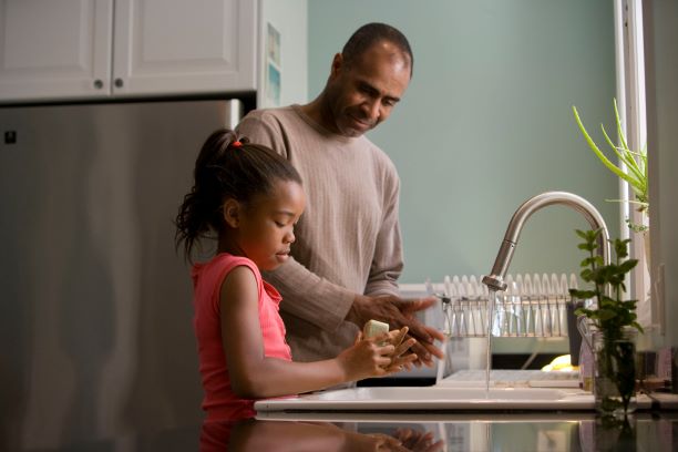 family handwashing and coronavirus